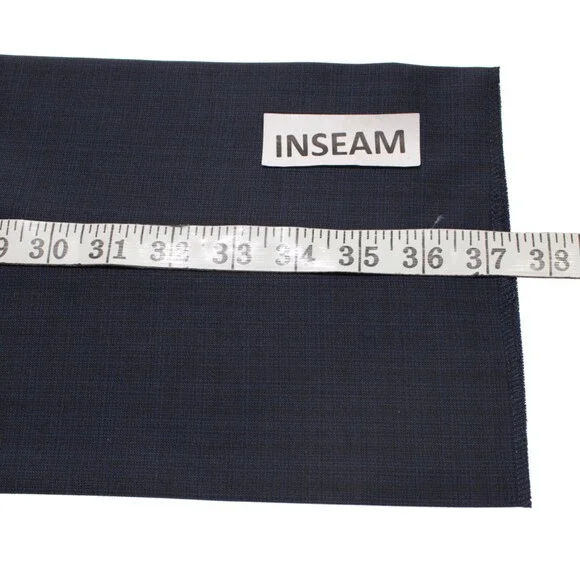 Zanella NWT Stretch Dress Pants Size 36 US Curtis In Subtle Blue Plaid 100% Wool